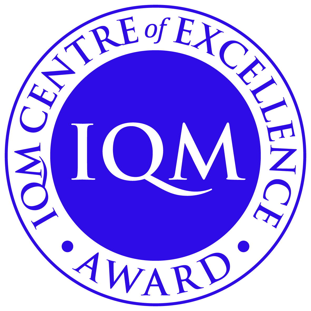 IQM Centre of Excellence Award logo - Purple - Pantone Ref  2685c